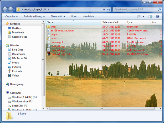 Customize Folder Backgrounds Vista
