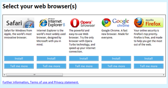 Browsers For Windows 7. screen in Windows 7.