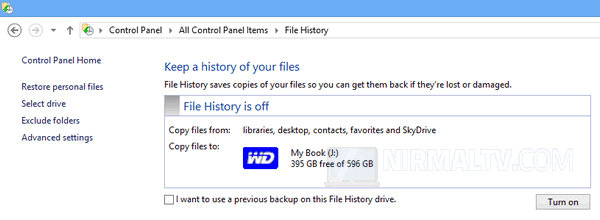 How to Automatically Backup your Personal Files in Windows 8
