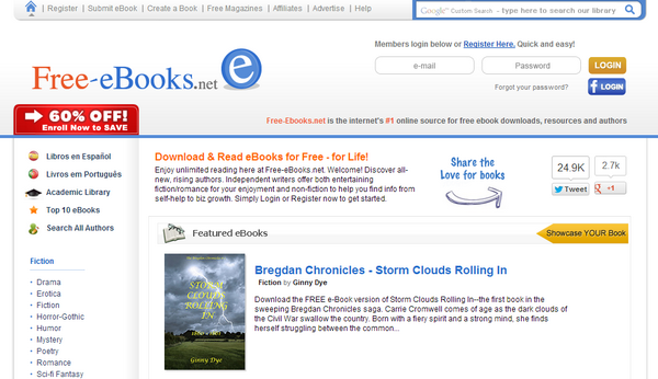 sites for free ebooks  novels