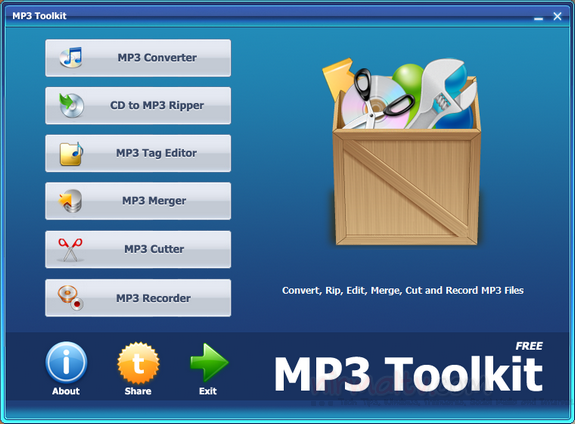 Editing  Files on Mp3 Toolkit  Convert  Rip  Merge  Cut  Tag Edit And Record Mp3