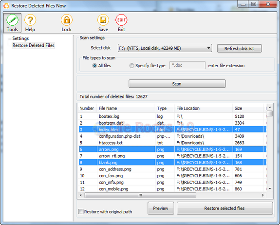 software to detect deleted files