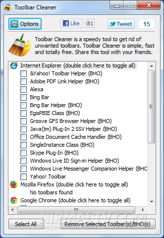 Toolbars For Firefox. Toolbar Cleaner is a speedy