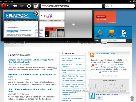 Visual Tabs in iPad
