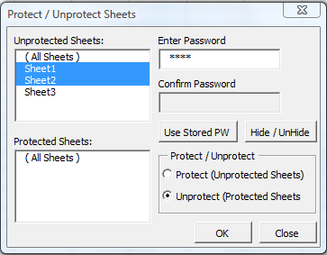 protect sheets password