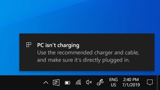 PC isn't charging