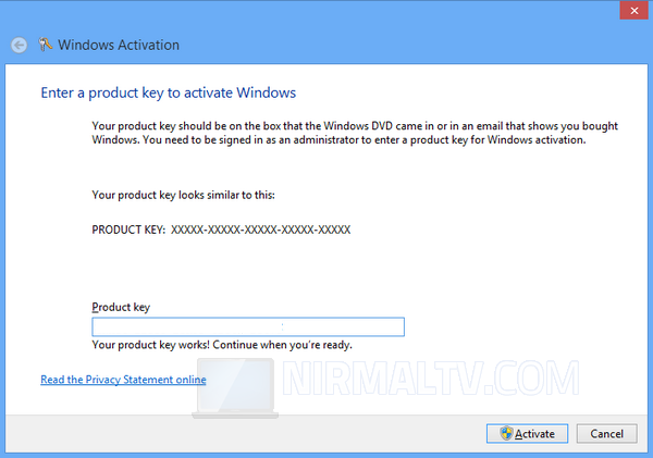 Activate windows 8 key