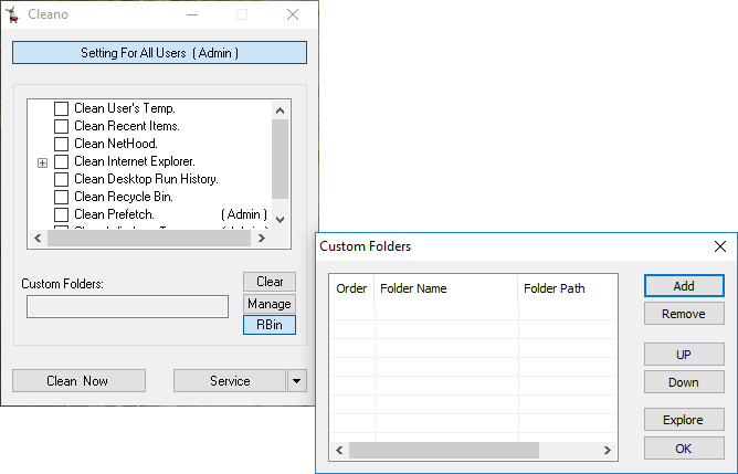 Add custom folders