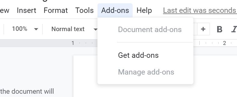 Install Add-ons in Google Docs