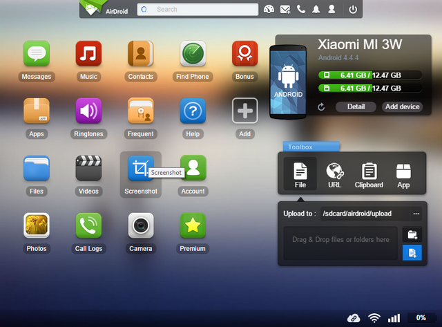 AirDroid 3 web
