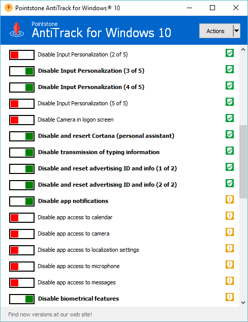 AntiTrack for Windows 10