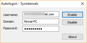 Automatically Logon to Windows 10