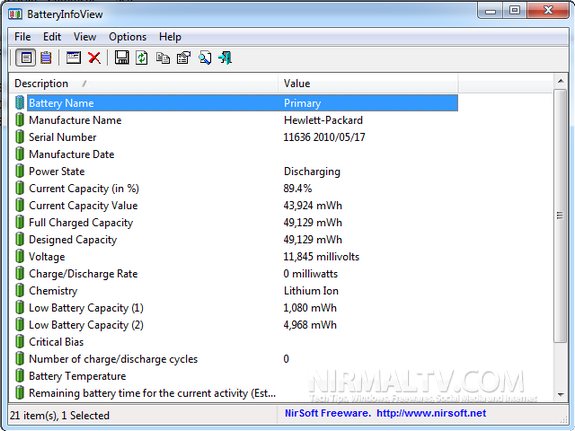Battery Info View
