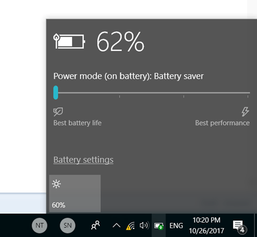 Battery mode