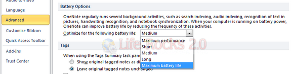 Battery options