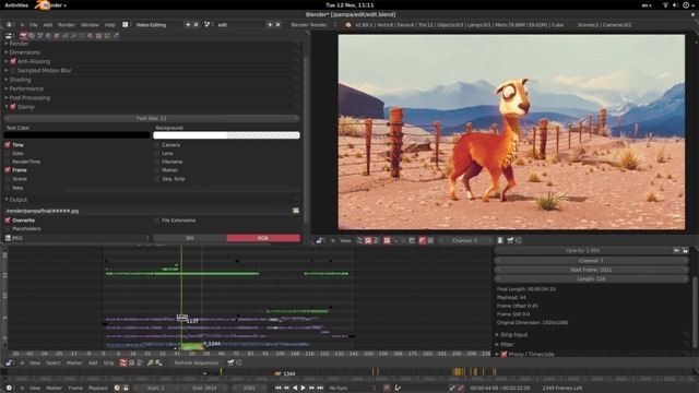 Blender video editign