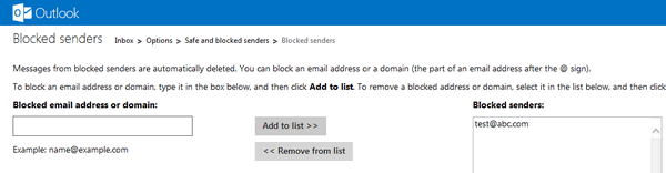 Blocked Senders
