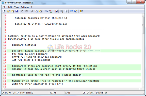 Bookmark edtion of Notepad 2