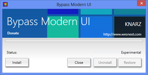 Bypass modern UI