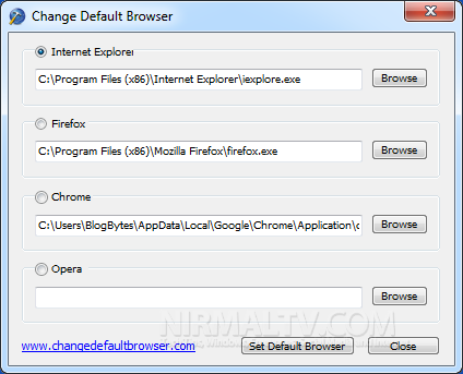 Change default browser