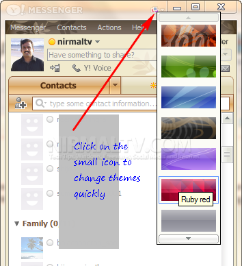 Change themes in Yahoo Messenger