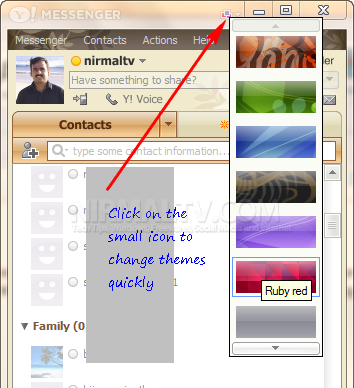 How To Quickly Change Themes In Yahoo Messenger 11