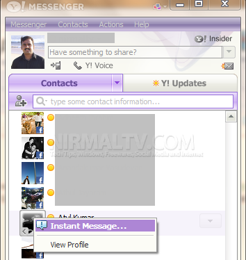 Chat in Yahoo