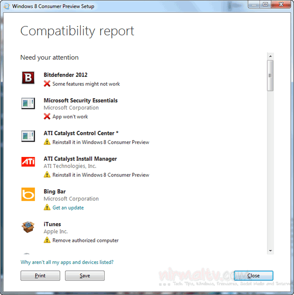 Compatibility report