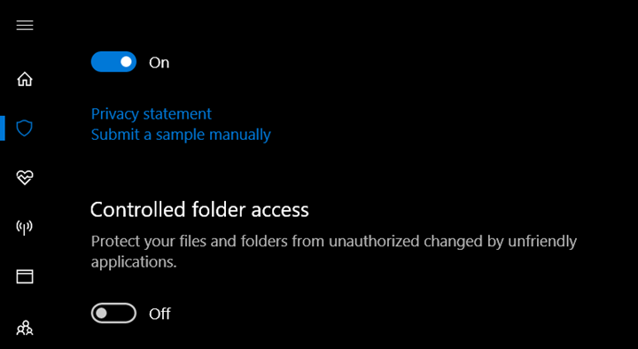 Controlled folder access