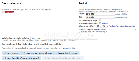 Create Google Calendar Reports