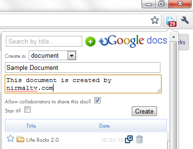 Create new document