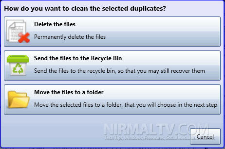 Delete duplicates option