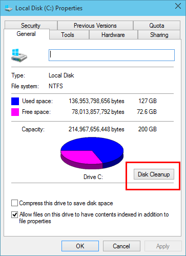 Disk clean up