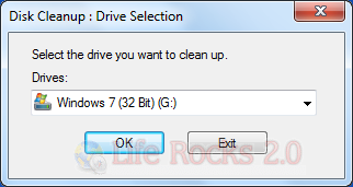 Disk Clean up select drive