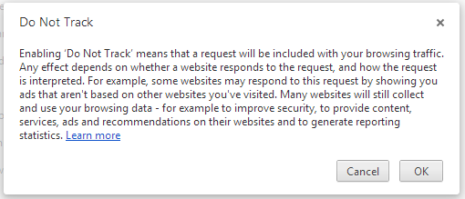 Do not track Google Chrome
