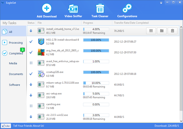 All-in-One Download Manager for Windows- EagleGet