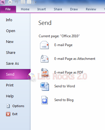 Email Page-OneNote 2010