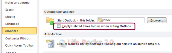 Empty deleted folder