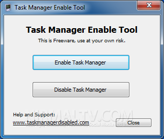 Enable or disable task manager