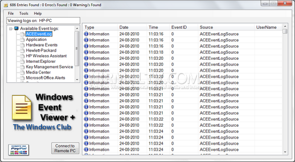 Event Viewer for Windwos
