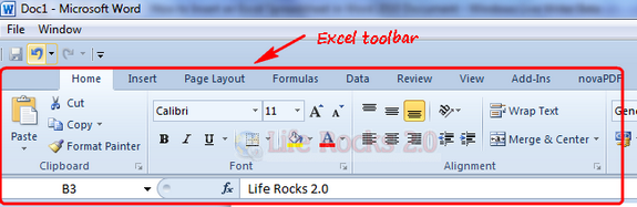 Excel tabs
