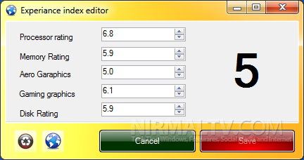 Experience index editor