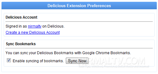 Extension preferences