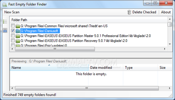 Fast empty folder finder