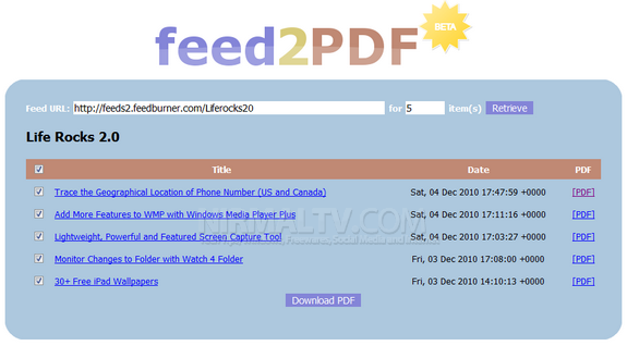 Feed2PDF