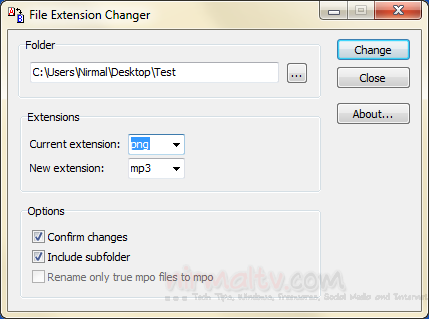 File Extension changer