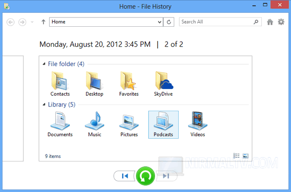 File history versions