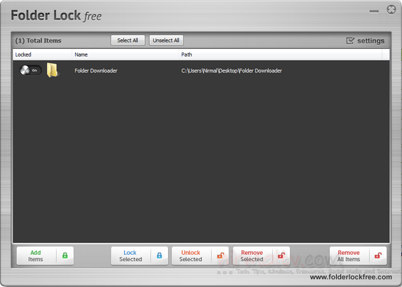 Folder lock free