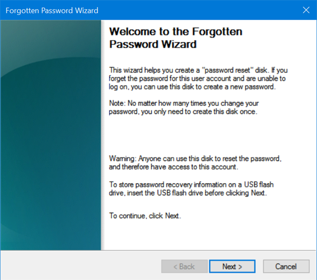 Forgotten password