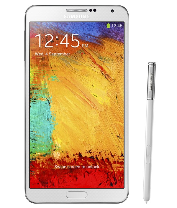 Galxy Note3_002_front with pen_Classic White